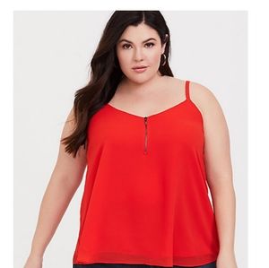 Orange chiffon zip cami